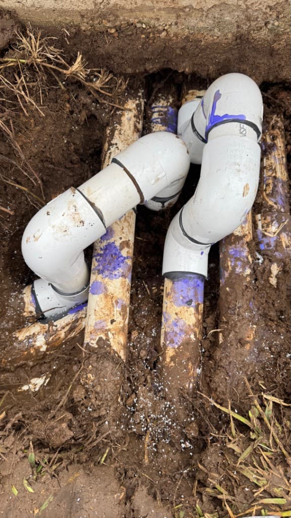 underground pipe leak — after repair