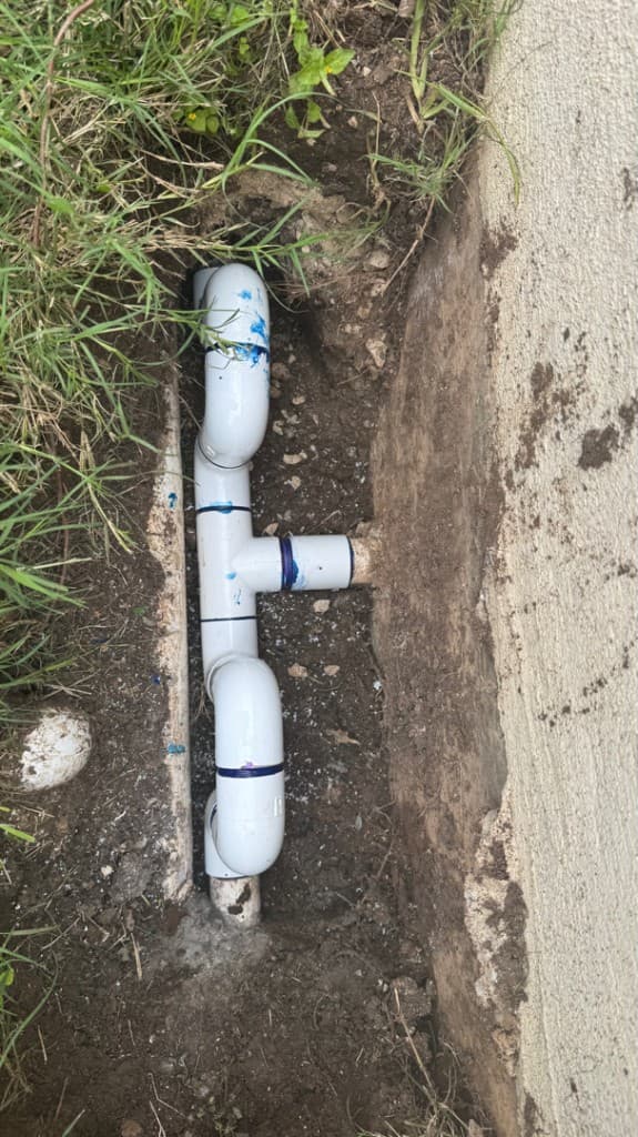 underground pipe leak — after repair