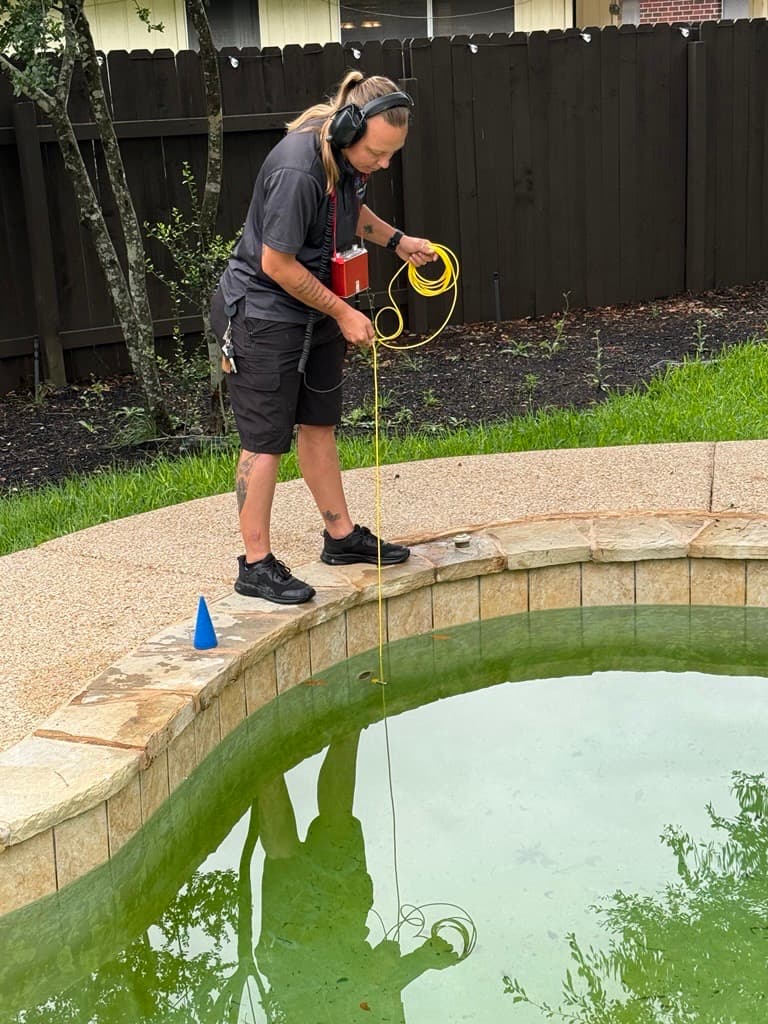 Electronic leak detection at the pool edge — Cedar Park