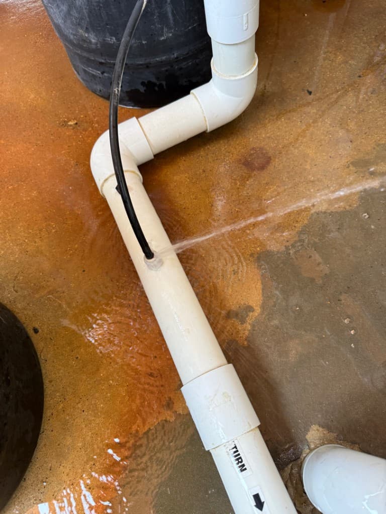 Active PVC pipe leak found at equipment pad — Georgetown