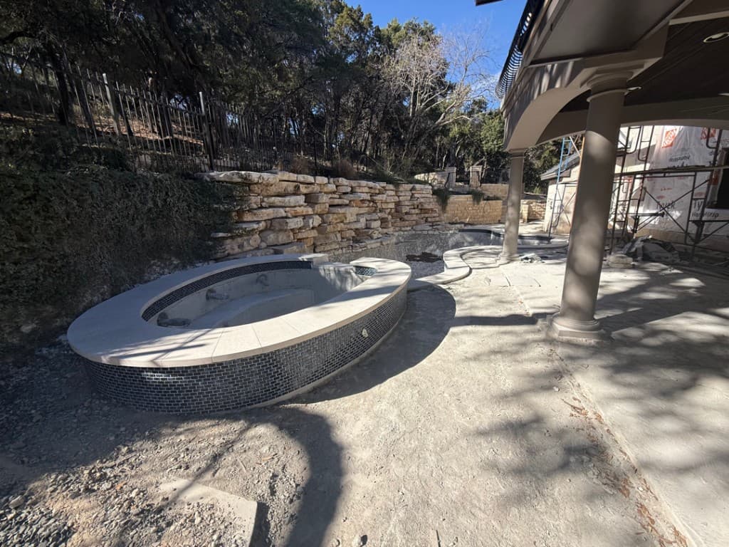 pool renovation — during